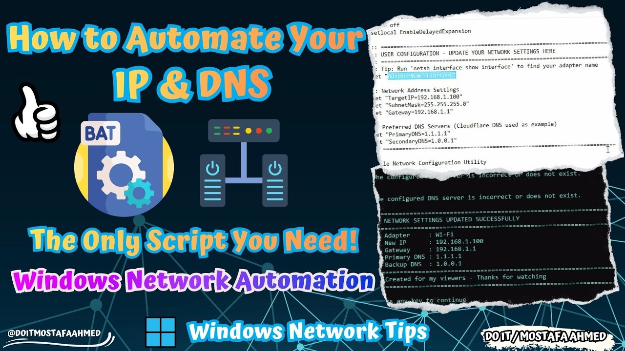 Create a Batch File to Change Your IP and DNS Address With One Click | Windows Network Tips