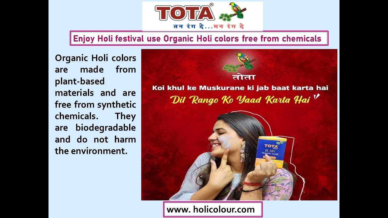 Celebrate Holi Festival with Non toxic Holi colors