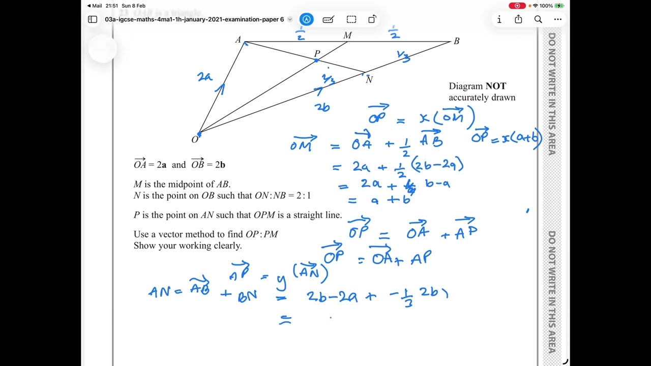 @Katiedoesmaths  Nasty vector question with unknown scalars IGCSE 7 Jan 2021 Q23