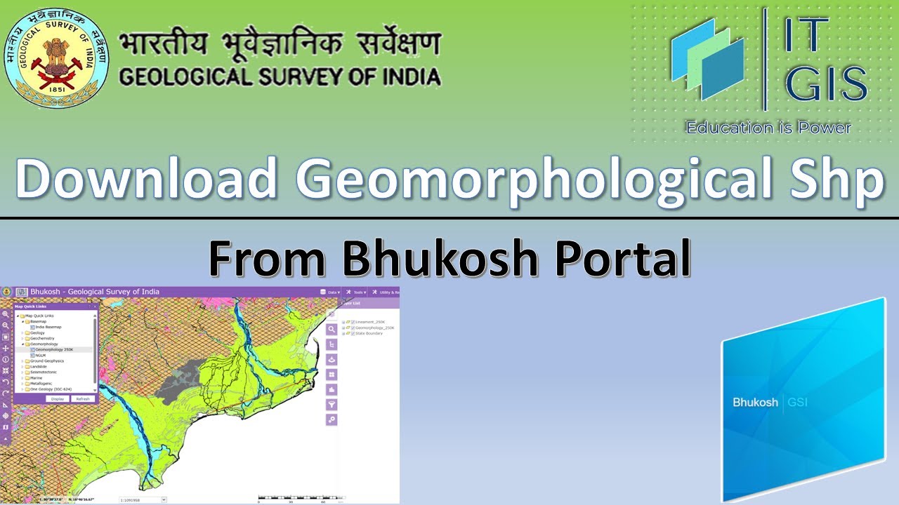 Download Geomorphological Shapefile of India || Bhukosh || Geological Survey of India || ITGIS
