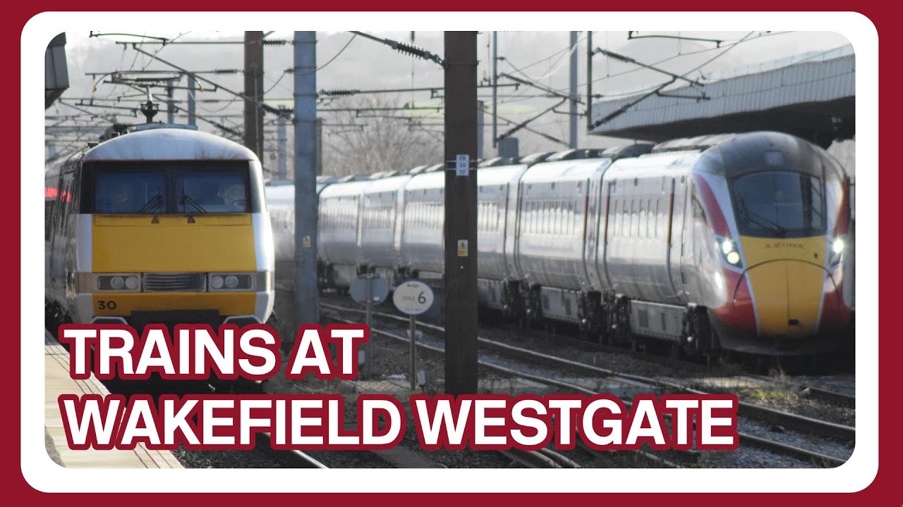 Trains at Wakefield Westgate railway station (31/01/2023)