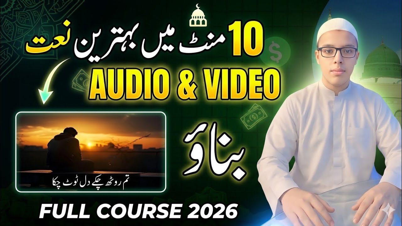 Lyrical Naat Video Editing Kaise Kare 2026 | Audio + Video Naat Editing Full Course