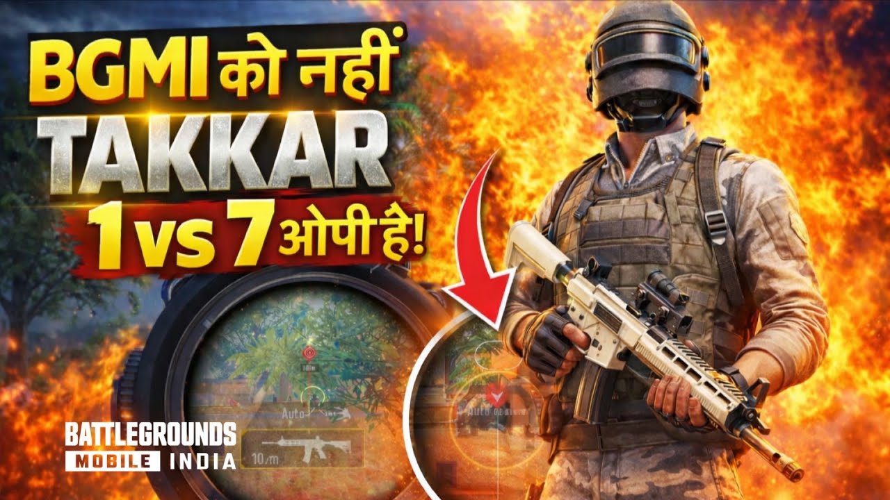 Bgmi Ko Nhi Takkar 1v7 Op Hai