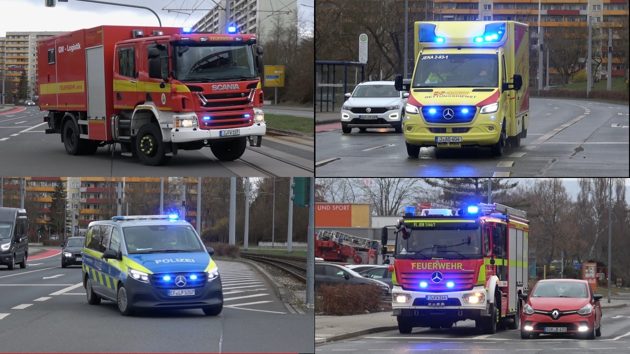 [Neue HLF-Generation + ASB RTW´s] Einsatzfahrten 🚒 von Feuerwehr, Rettungsdienst und Polizei in Jena