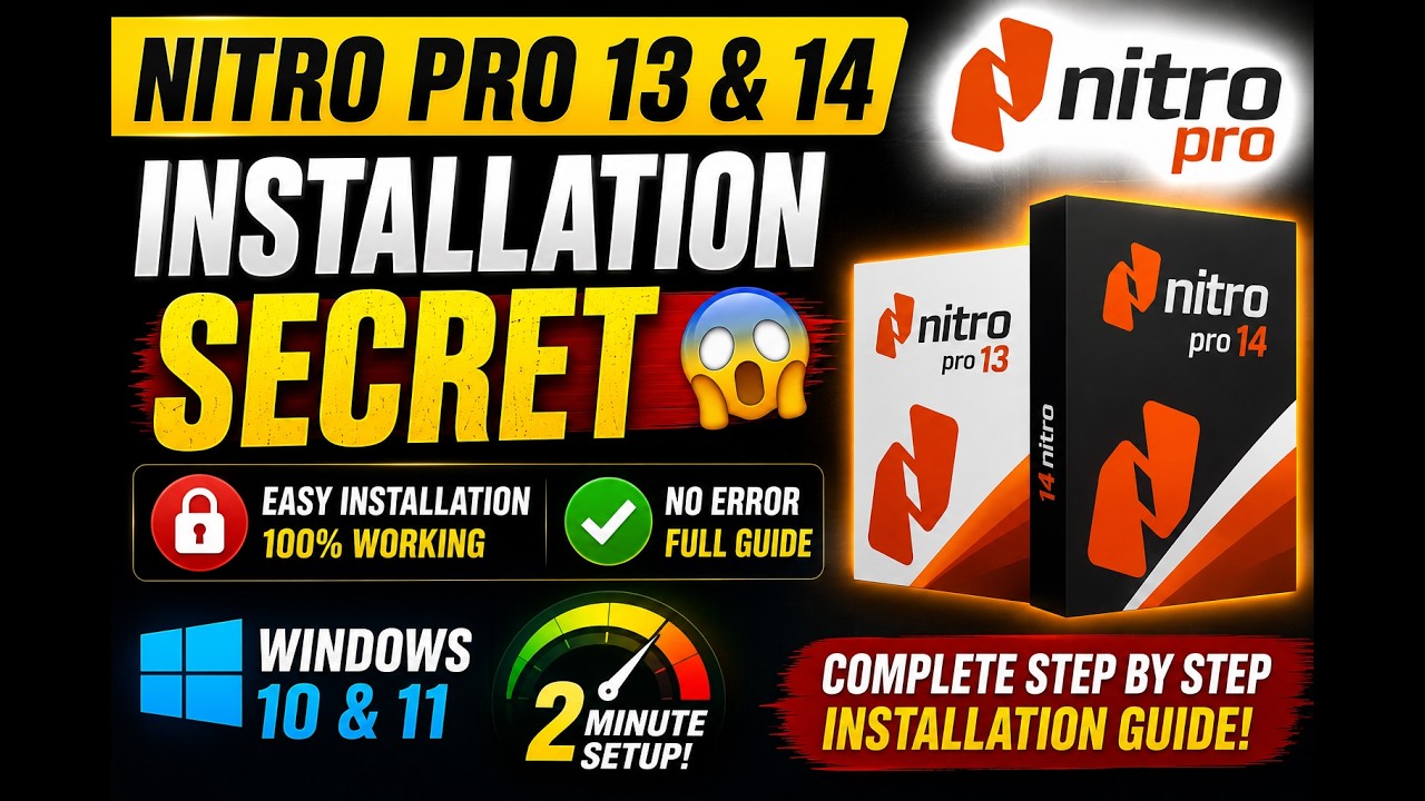 How to Install Nitro Pro 13 & 14 in all windows