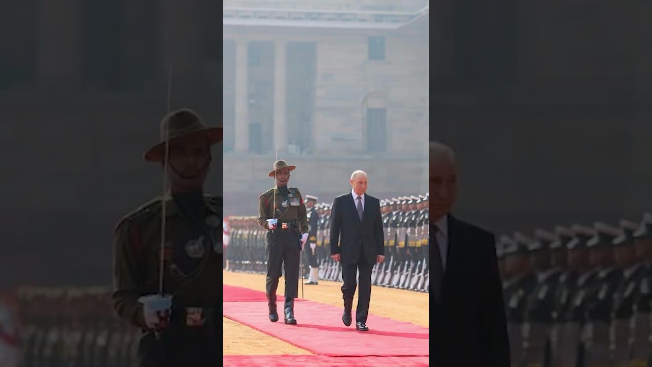 PM Modi attends ceremonial reception of President Putin at Rashtrapati Bhavan in New Delhi | #shorts