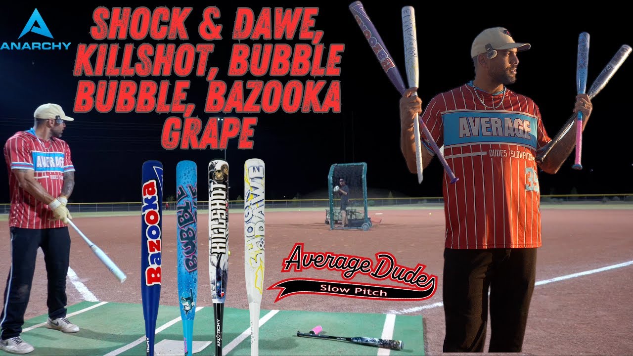 Anarchy Shock & Dawe, Killshot, Bubble Bubble, & Bazooka Grape | USSSA Slowpitch Bat Review