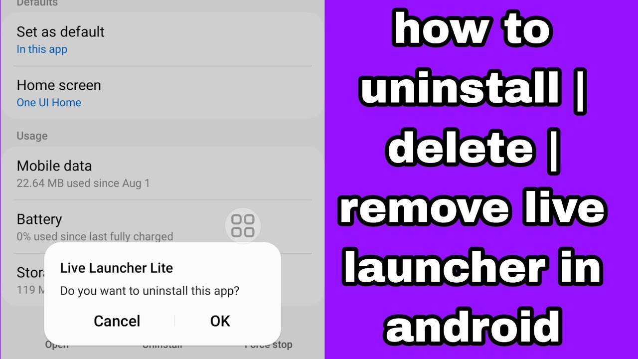 how to uninstall | delete | remove live launcher in android