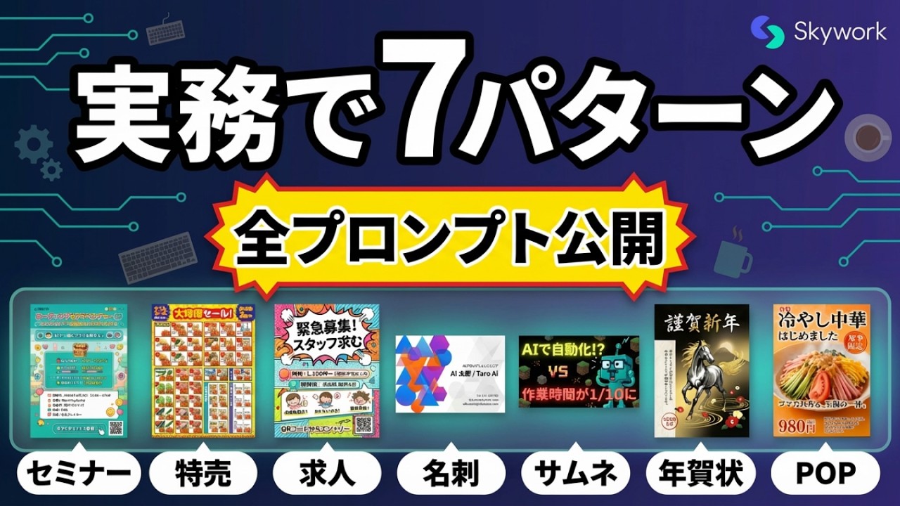 【Skywork】AIで「日本のチラシ」は作れる？実務でよく使う7パターンを徹底検証