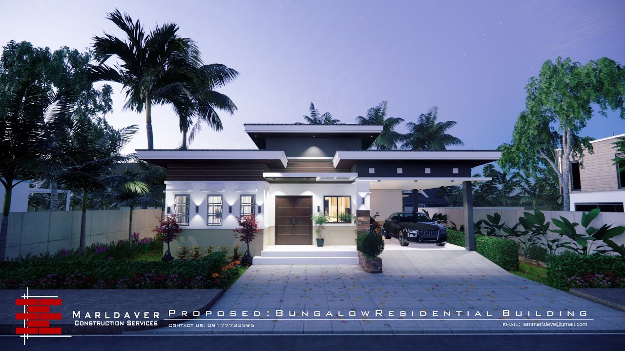High Ceiling Modern Bungalow  | 4 Bedrooms | 12 m. x 10.50m (126sqm.) | w/ Night Scene