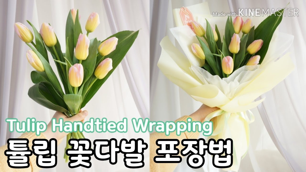 (Eng sub) 봄바람 휘날리며🧡 튤립꽃다발 만들고 포장하기 Tulip handtied Wrapping