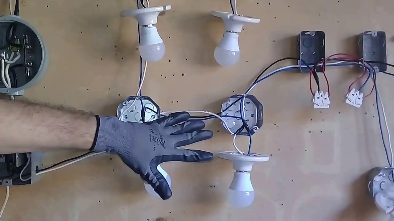 Como controlar 5 lámparas con 2 interruptores de 3 vias y un interruptor  sencillo....