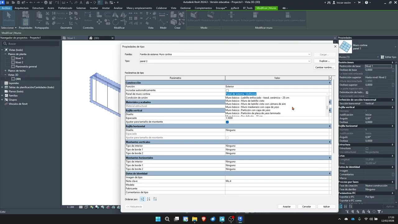 REVIT: INSERTAR PUERTAS NORMALES EN UN MURO CORTINA