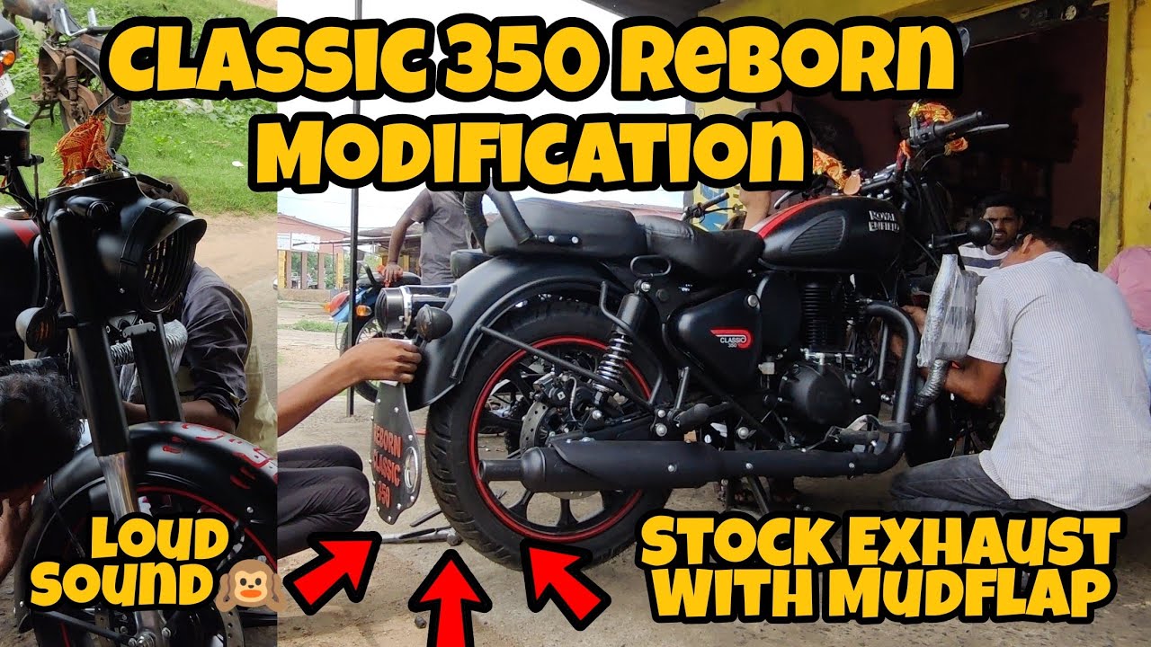 Модификация выхлопной системы | Classic 350 Reborn Dark Stealth Black | Решётка фар и указателей ...