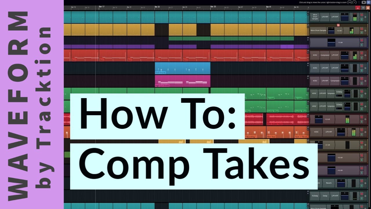 Comping Takes in Tracktion Waveform 11 Free