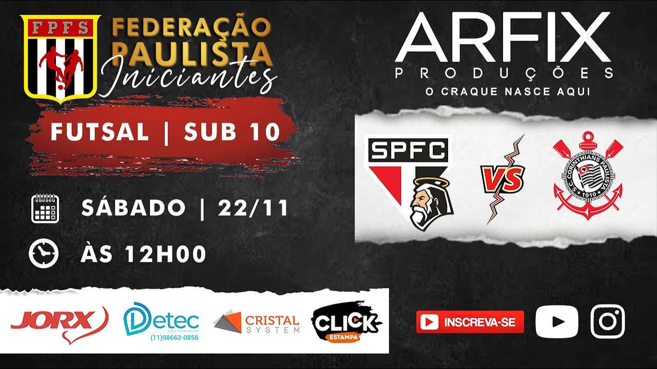 S&Atilde;O PAULO x CORINTHIANS - FUTSAL | SUB 10