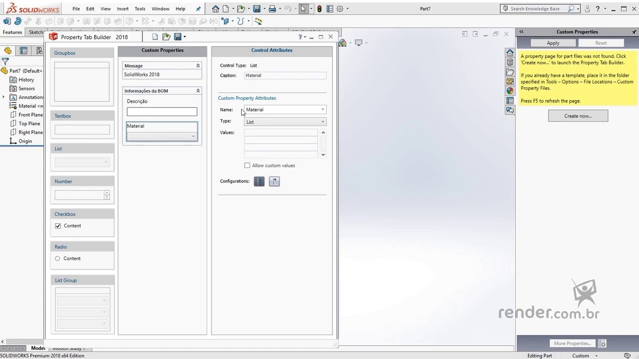 26 - Création de propriétés | SolidWorks 2018 Pièces