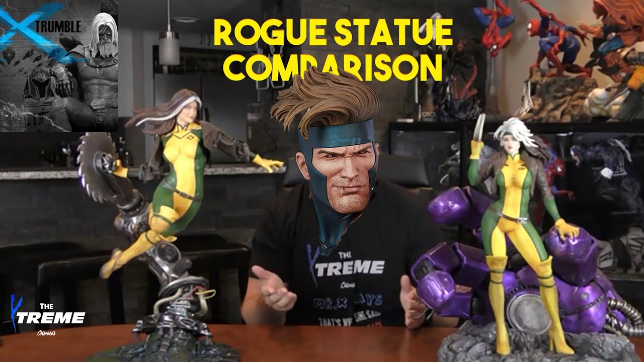 Rogue Statue Comparison.  Sideshow Maquette Vs. Custom Rogue & Sentinel - Xtrumble