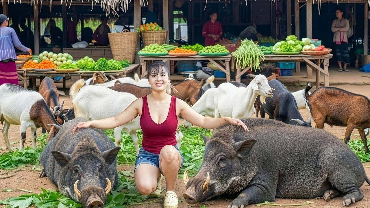 [TIMELAPSE]–– 488 Days Harvesting Home-Raised Pigs After 1 Year & Trading Goats From Local Villagers