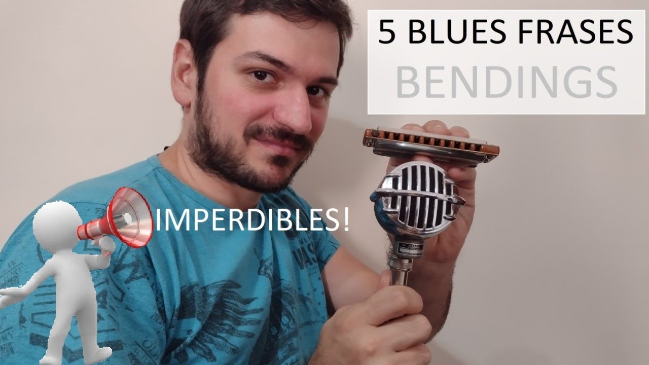 5 BLUES FRASES en ARMÓNICA con BENDINGS ASPIRADOS