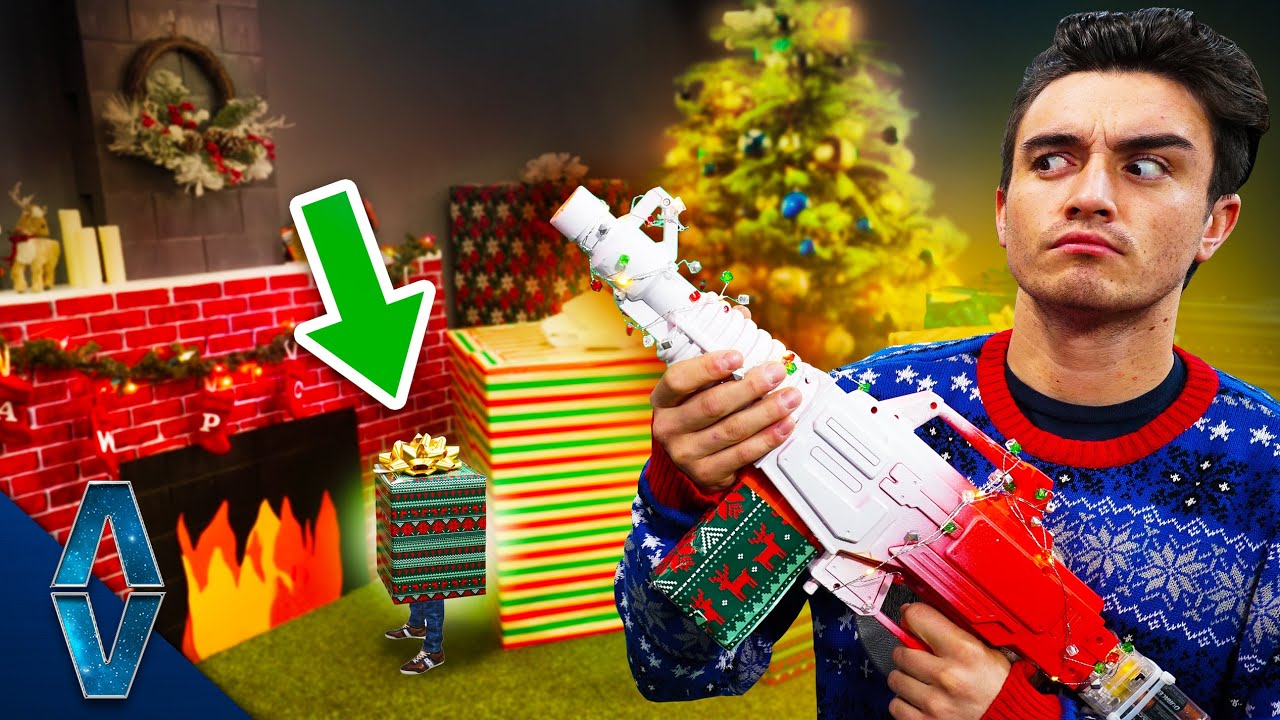 NERF Christmas Present Prop Hunt Challenge!