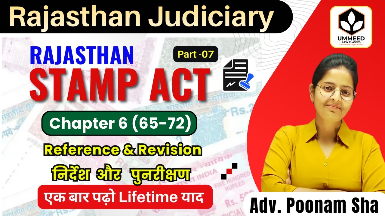 ⚖️ Rajasthan Stamp Act 1998 | Chapter 6 (65-72) Reference & Revision | Easy Learn