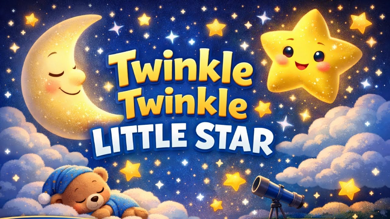 Twinkle Twinkle Little Star | Baby Sleep Music with Stars & Moon 🌙