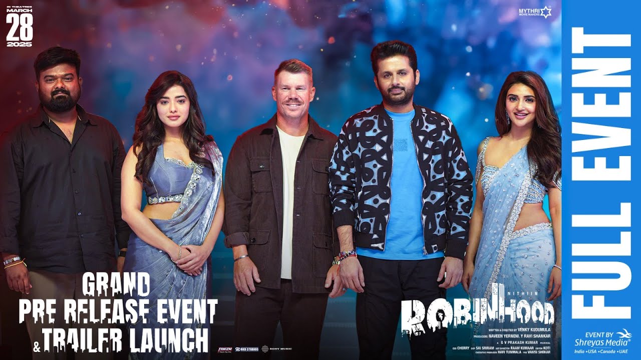 Robinhood PreRelease Event & Trailer Launch Full Event | Nithiin | Sreeleela | Venky | David Warner