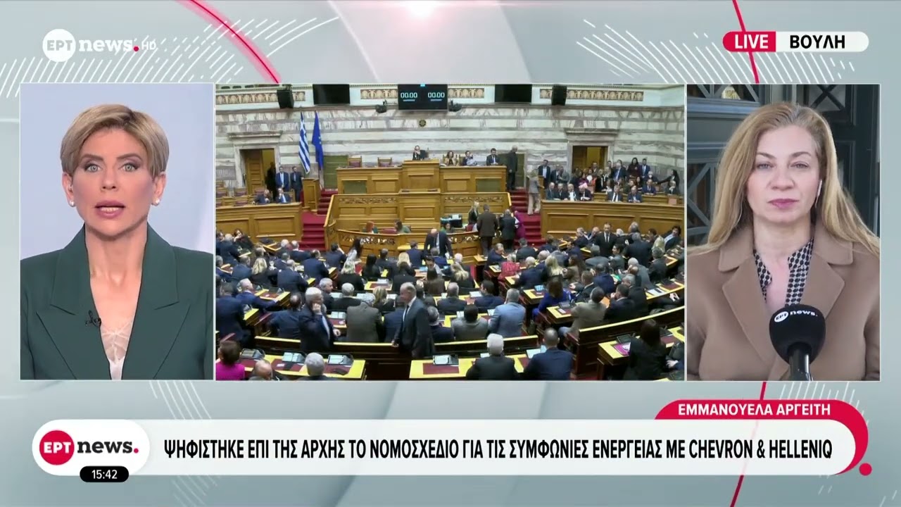 Βουλή: Ψηφίστηκε κατά πλειοψηφία η Ενεργειακή Συμφωνία Ελλάδας με Chevron και Helleniq Energy