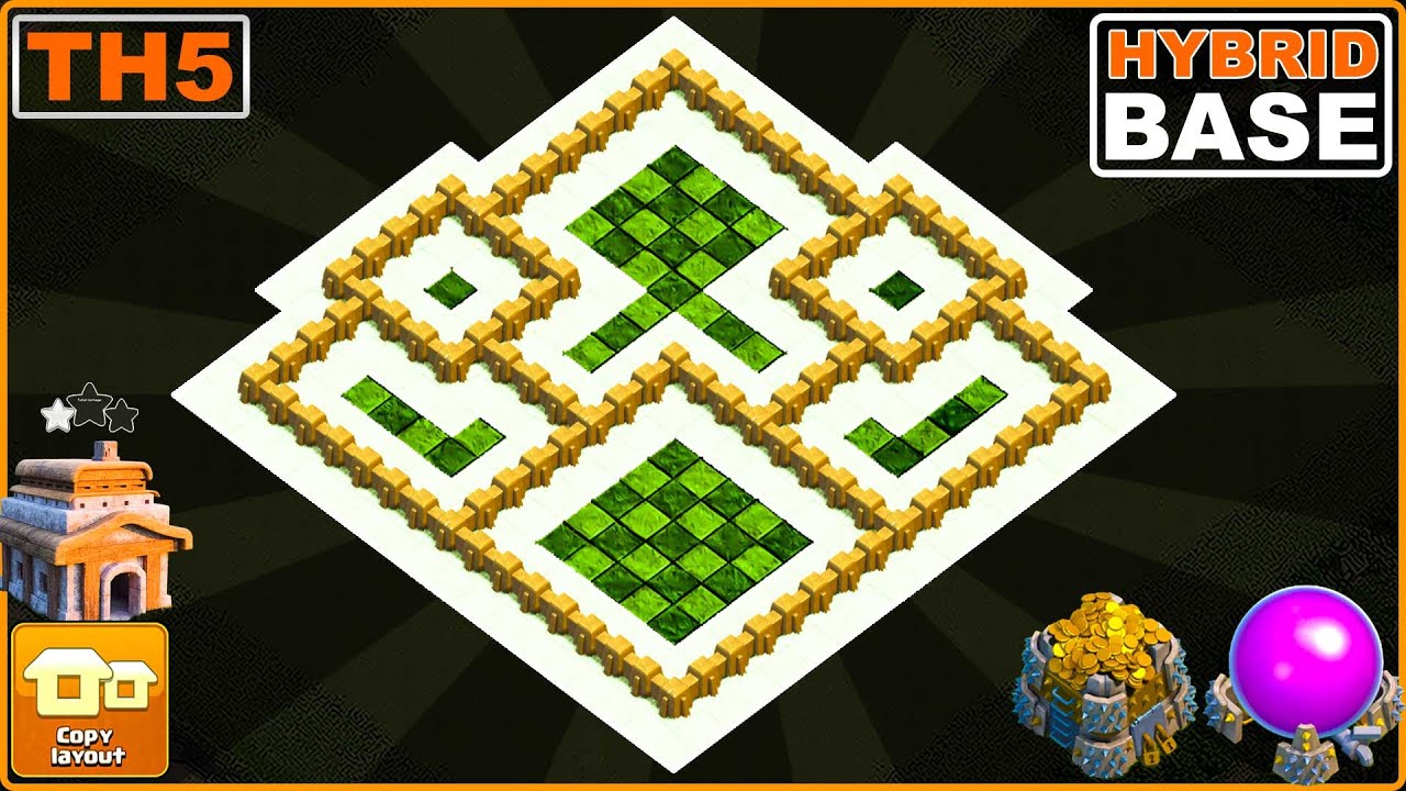 NEW BEST! TH5 HYBRID Base layout 2023 with COPY LINK | COC Town Hall 5 Base
