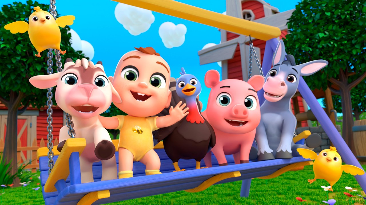 Teddy Plays on the Swing Song with Farm Animals + More Lalafun Nursery Rhymes & Kids Songs
