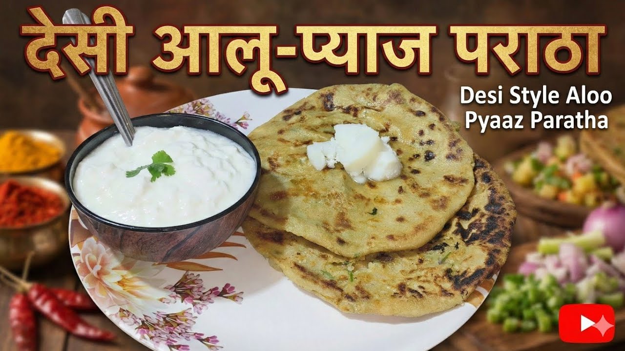 Desi style aalu pyaj paratha 