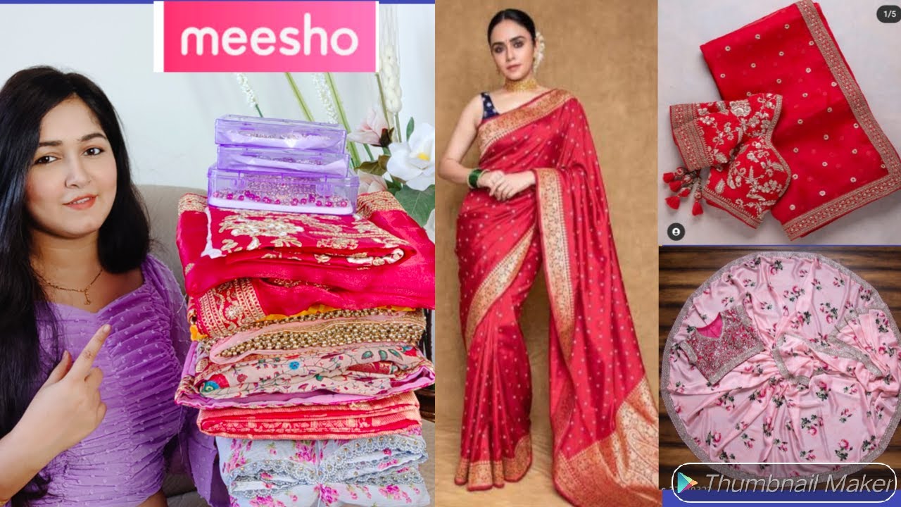 Meesho TEEJ Special Saree Haul || Necklace & Bangles For Teej || Meesho Designer Saree Haul #Meesho