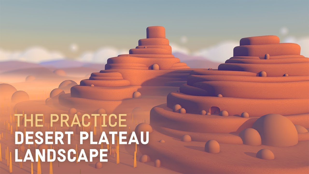 Desert Plateau Landscape Design in Cinema 4d // The Practice 125