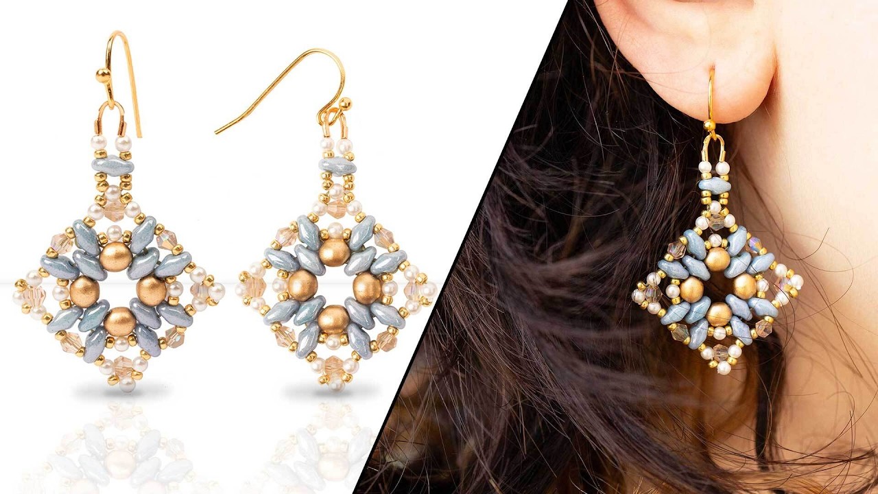 Open Elegance Earrings - DIY Jewelry Making Tutorial by PotomacBeads