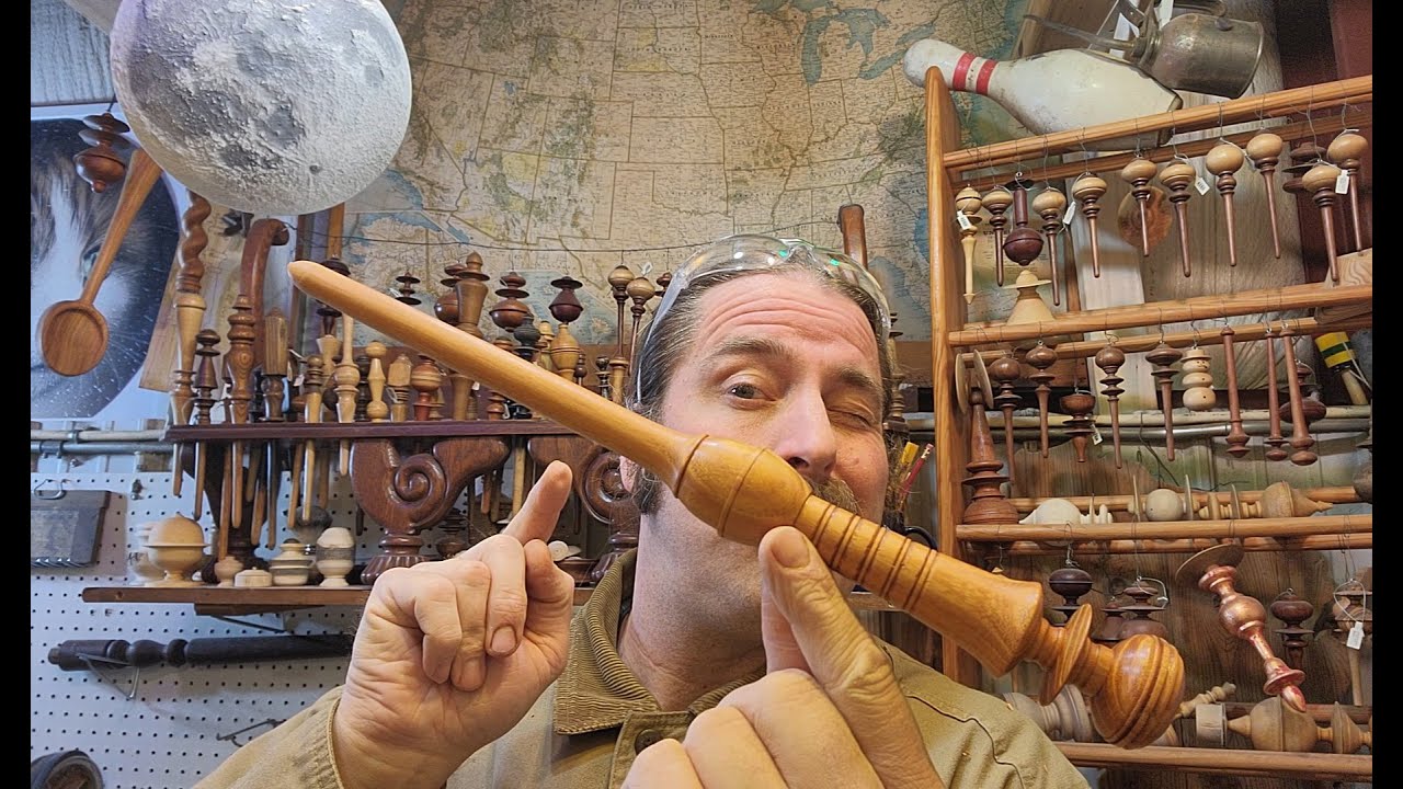 Osage orange magic wand turned on the wood lathe.