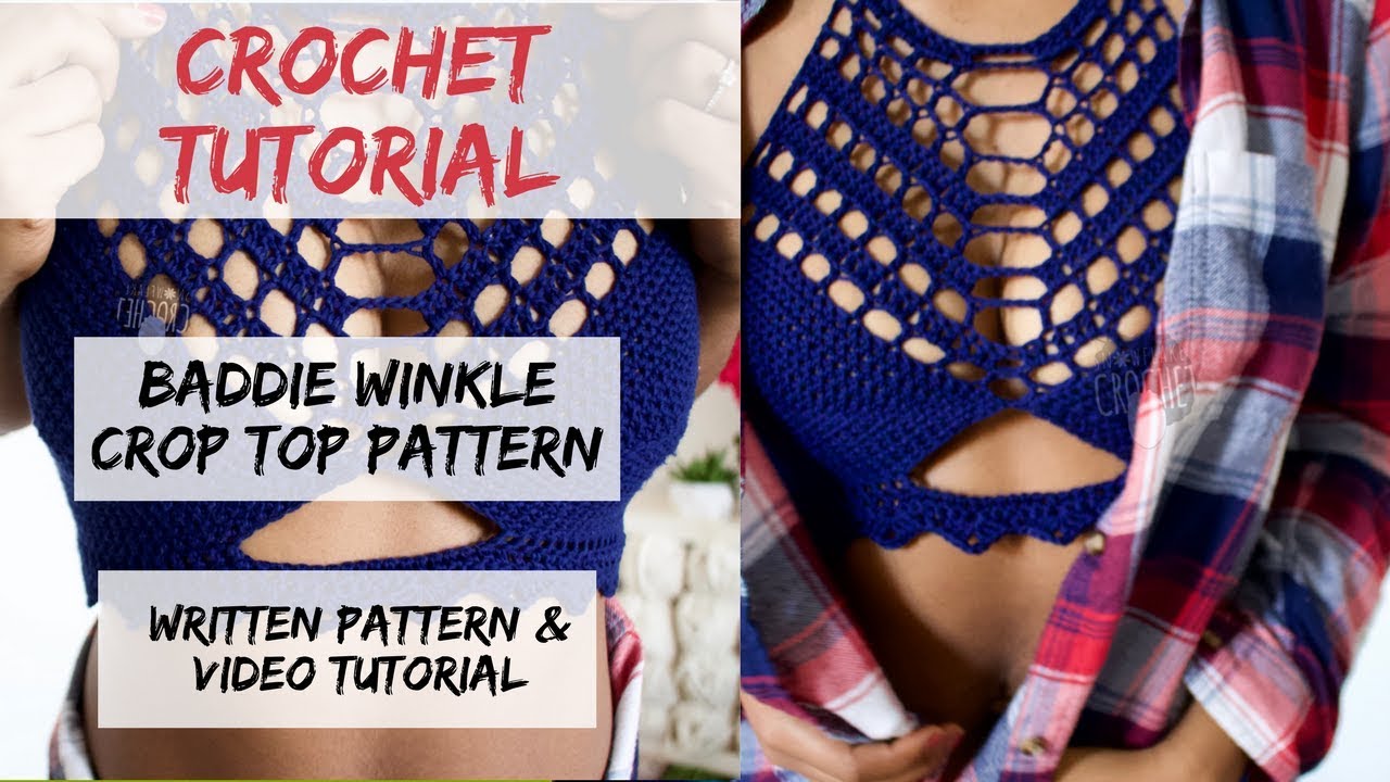 DIY High Neck Crochet Crop Top. Baddie Winkle Crop Top
