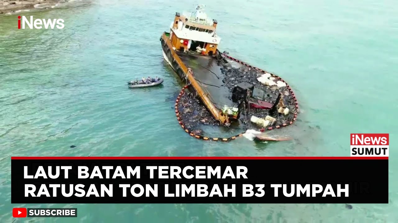 Laut Batam Tercemar, Kapal Limbah B3 Terbalik di Pulau Tangga Seribu | iNews Sumut