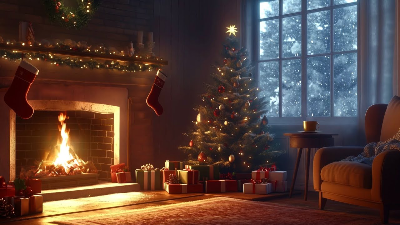 Cozy Fireplace Sounds 🔥 Winter Night for Deep Sleep