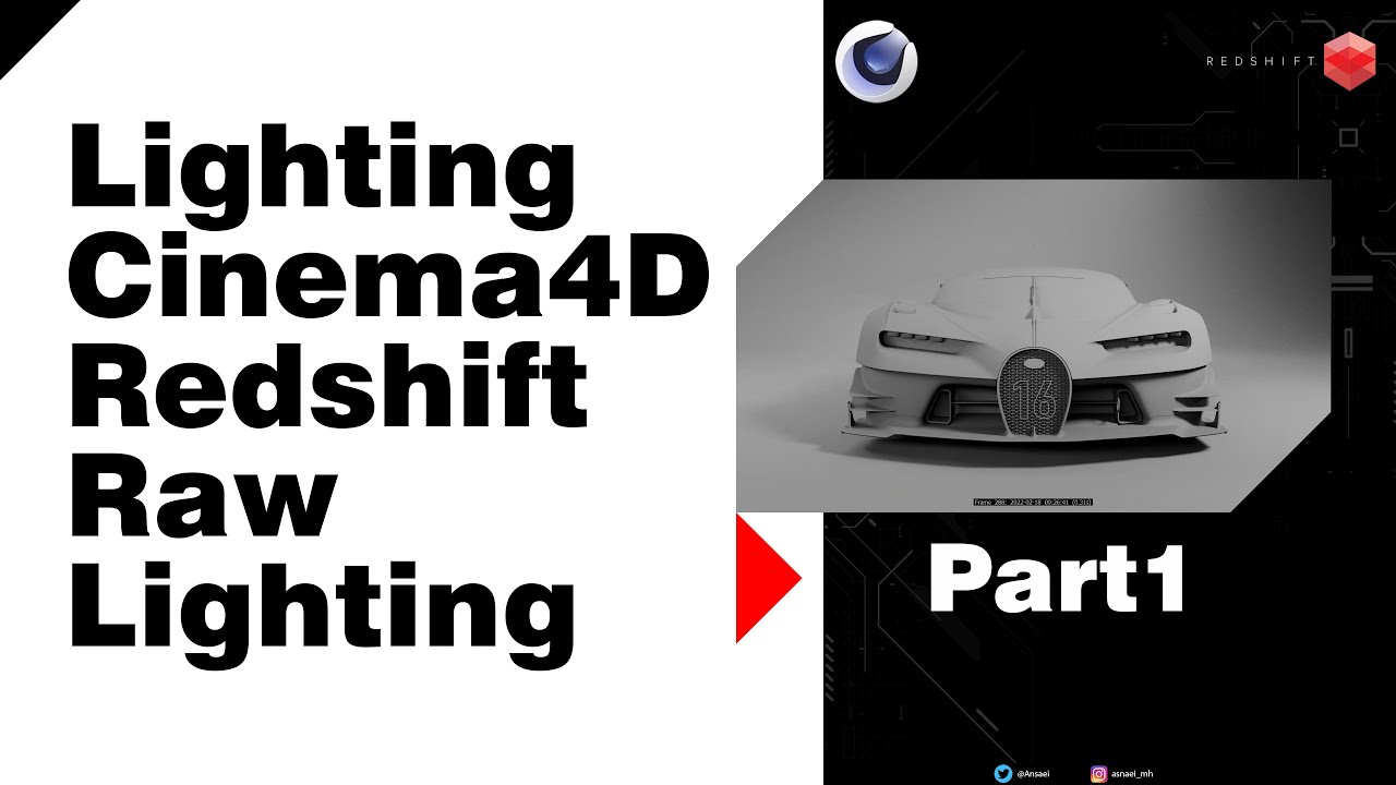Lighting a Car Scene with Cinema4d & Redshift Renderer with Raw lighting Method Part 1