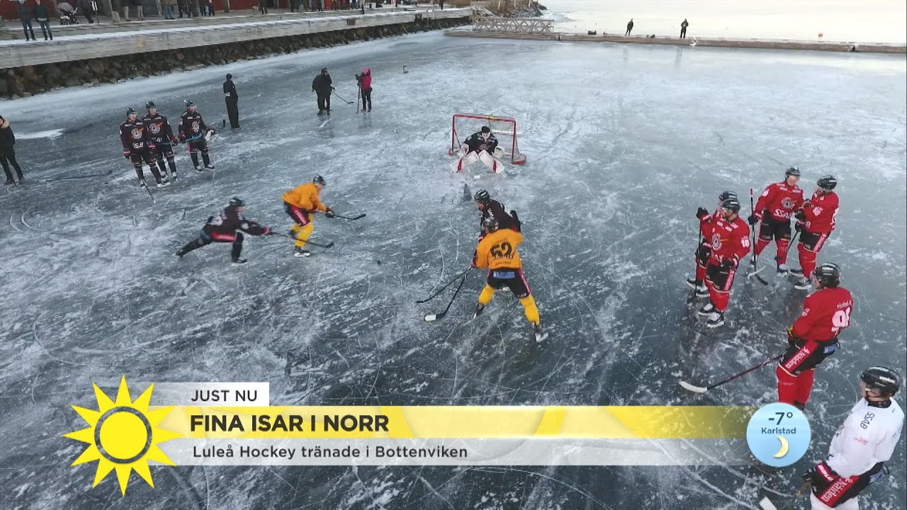 Luleå Hockey tränade utomhus på naturis: 