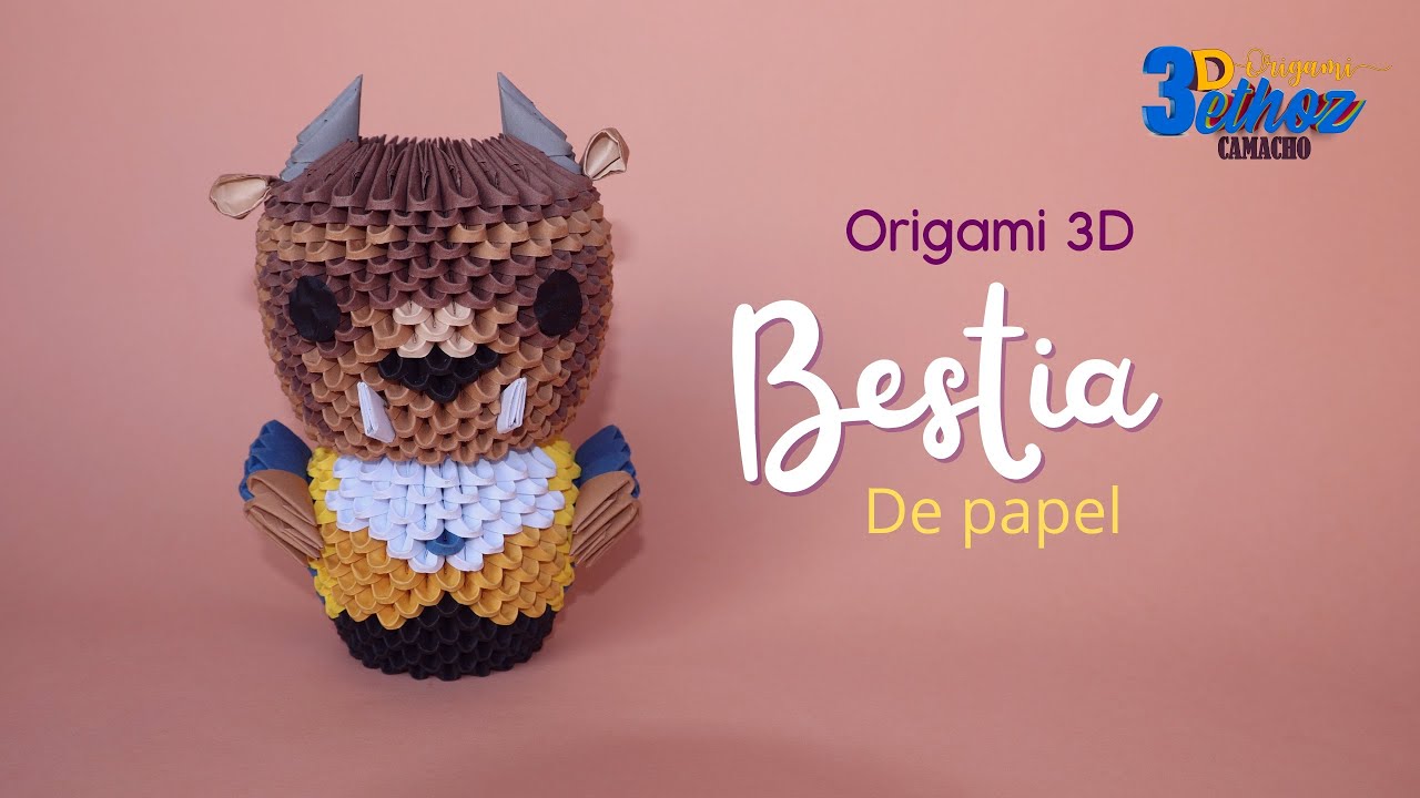 Cómo Hacer a la Bestia 🌹en Origami 3D  -  Bethoz Camacho