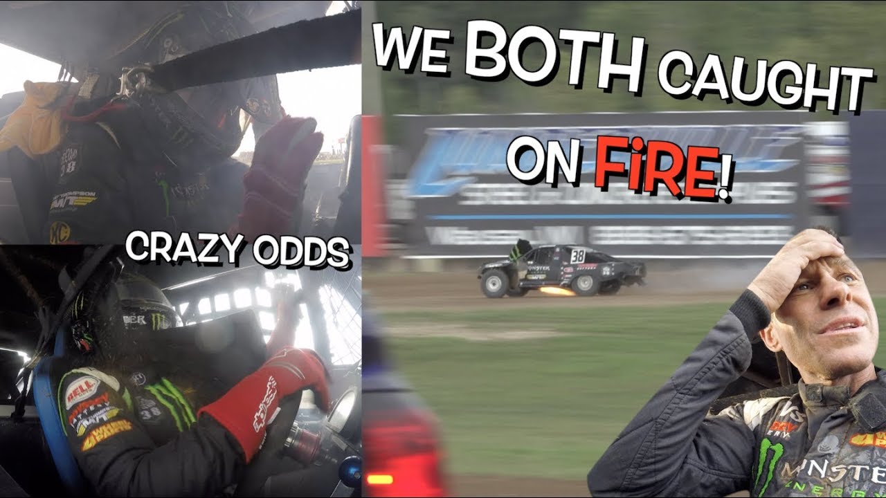 Father and Daughter both catch on FIRE!!! Brian & Hailie Deegan last day at Crandon
