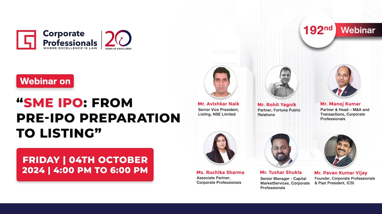 192nd Webinar on &ldquo;SME IPO: From Pre-IPO Preparation to Listing&rdquo;