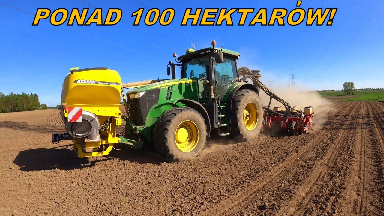 Ponad 100 Hektarów ! Siew Kukurydzy - John Deere 7230R & Vaderstat