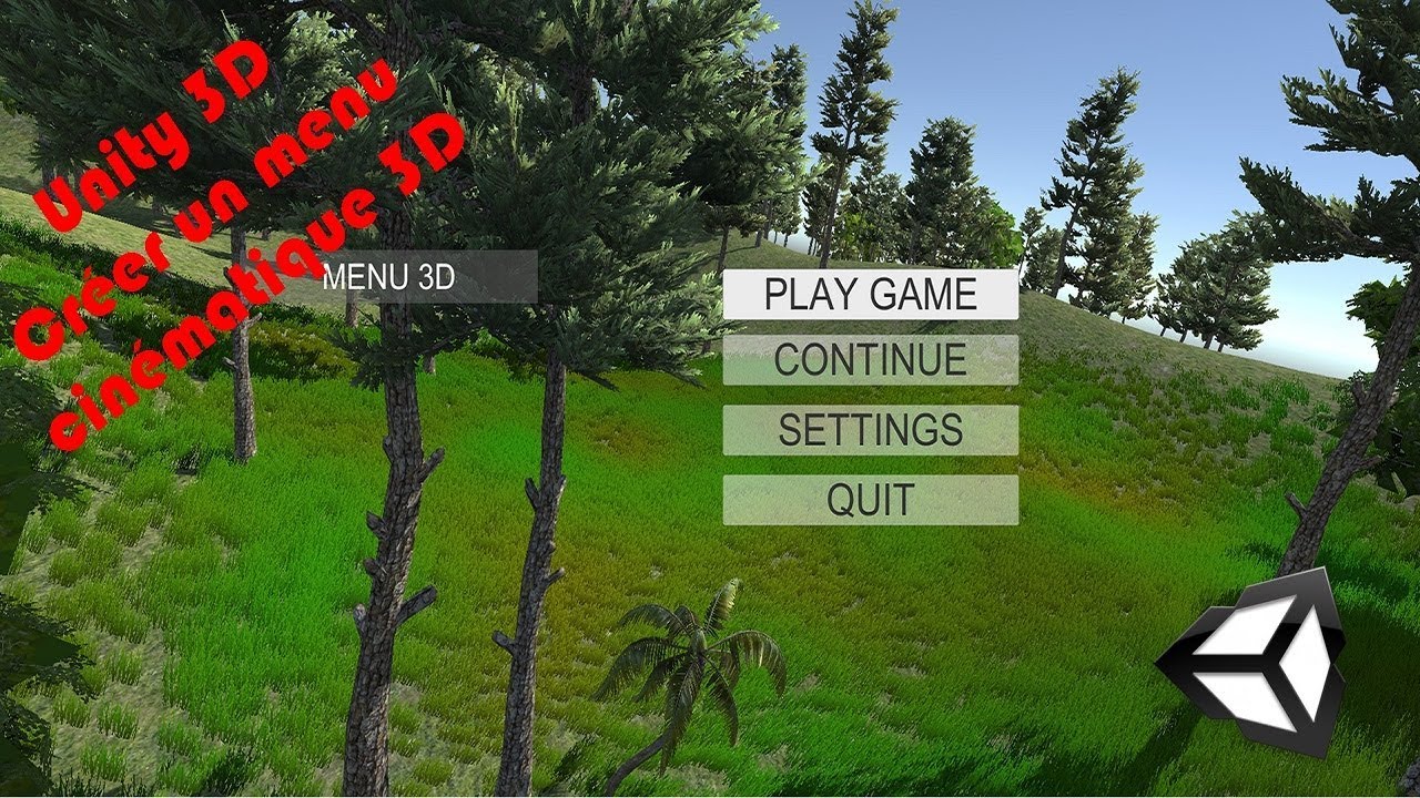 Tutoriel 24 - Créer un menu avec fond cinématique 3D avec Unity 3D