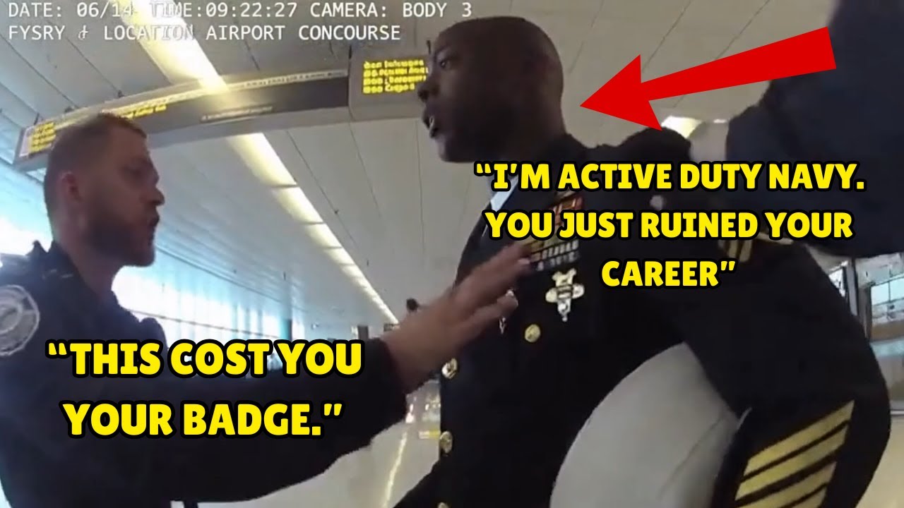 Airport Cop Slams Active-Duty Navy in Dress Blues — Bodycam Turns the Whole Case Federal