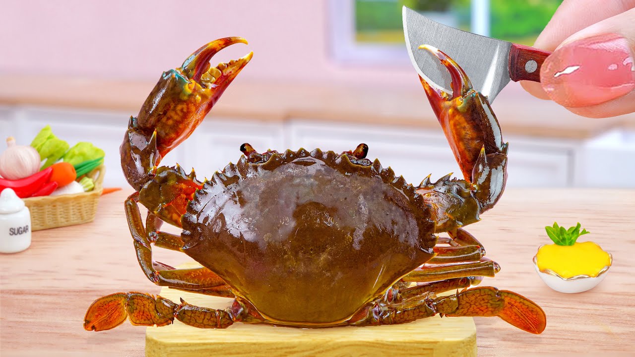 Роскошный рецепт морепродуктов 🦀️ Готовим вкусные миниатюрные крабы с чесноком и маслом легко 🌸 о...