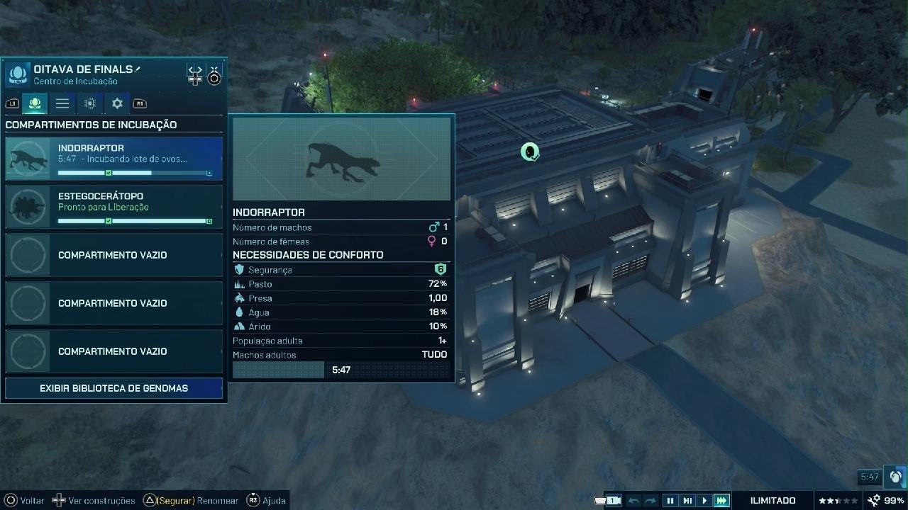 Jurassic World Evolution 3:indorraptor|VxD|Estegoceratopo(Segunda Luta)(Oitava De Finals).
