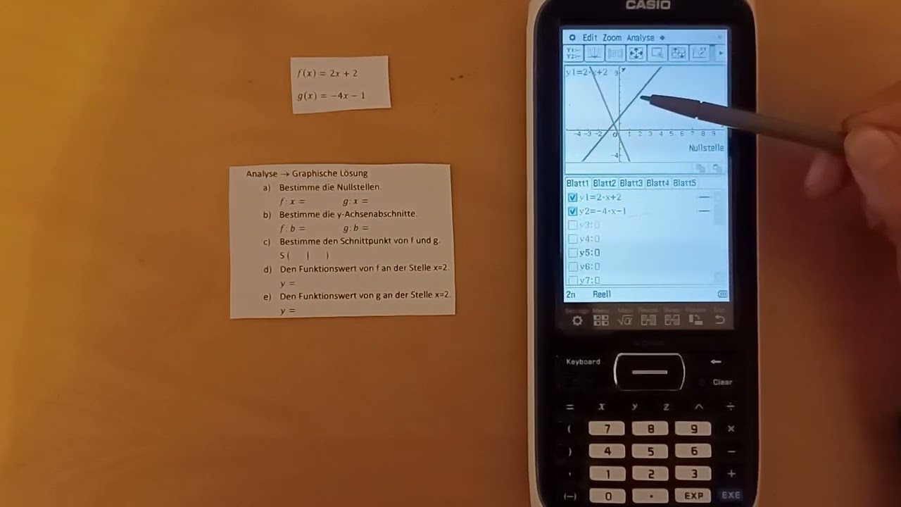 Funktionen zeichnen und graphisches Lösen mit Casio Classpad 400